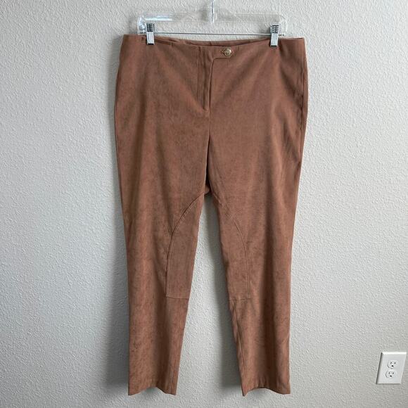 J. McLaughlin Jodhpur Riding Pants Womens 12 Tan Camel Suede Mid Rise Equestrian - Picture 1 of 7